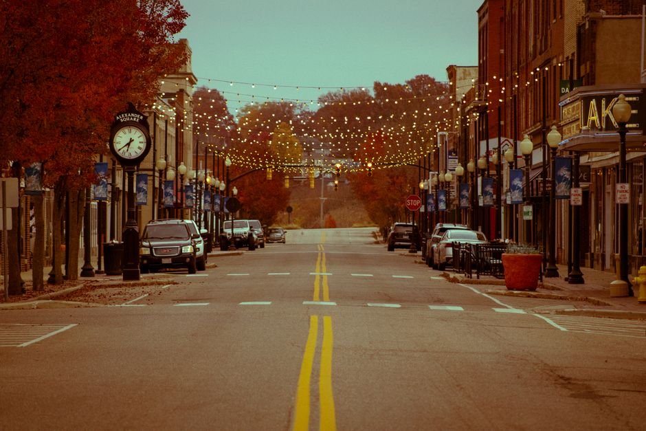 empty small town street